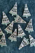 Crystal and Chalcedony Christmas Tree Holiday Earrings