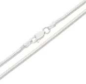 2mm Sterling Silver Diamond-Cut Square Magic Snake Chain Necklace