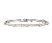 0.35ctw Round Diamond Bezel Set Rope Station Bracelet in 14K
