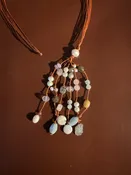 32″ Leather/Stone Dangle Necklace/Stone Dangle
