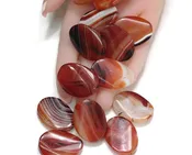 30x23mm Agate Beads - Translucent Oval Red Orange