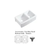Ceramic Double Bowl Farmhouse Kitchen Sink - FA-3321D