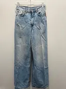 Acne Jeans Light Blue Denim wide leg Distressed Jeans, Size 24