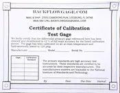 Annual Calibration Service for Backflow Test Gauge