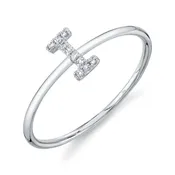 0.03CT 14K W/G DIAMOND LADYS RING - INITIAL I