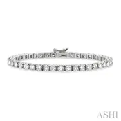 10 Ctw Square Shape Round Cut Diamond Tennis Bracelet in 14K White Gold