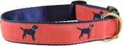 1.25” Ribbon Dog Collar – Labrador Retriever,  Red