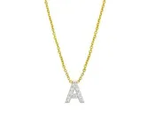 14K Mini Diamond A Initial