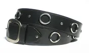 1 1/2" Wide Ring Belt - Black