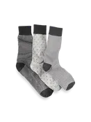 3 Pack Cotton Blend Sock - Grey Multi