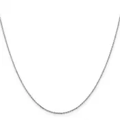 10K White Gold 16 Inches Cable Chain