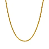 18K Gold Dainty Woven Wheat Twist Chain