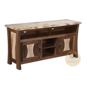 60" Live Edge Top Entertainment Console - Rustic Walnut & Ambrosia Maple