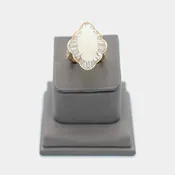 Pre-Owned 14k Yellow Gold Ring w/ Opal and Diamonds - Size 6.5 | B.G. Loan & Jewelry Co.