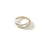 14K Yellow Gold Surf Ring with Scattered Diamonds