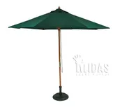 11′ Wood Market Umbrella – Hunter Green