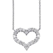 14KT White Gold Diamond Heart