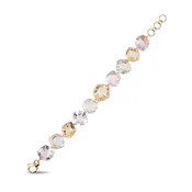 18K Amorfus Bracelet (0826) - Prasiolite / Pink Amethyst / Light Citrine / YG