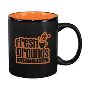 11 oz. Orange In / Matte Black Out Hilo C Handle Mug