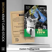 Brown Kraft Trading Cards with White Ink Accent