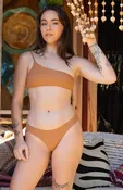 ANIMAL Camel Ribbed One-Shoulder Bandeau Top