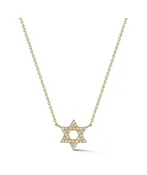 14kt Yellow Gold Diamond Star of David Pendant Necklace