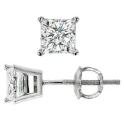 1/4 Carat Princess Cut Diamond Martini Studs