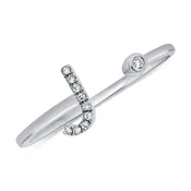 0.03CT Diamond Initial J Wrap Ring in 14K Gold