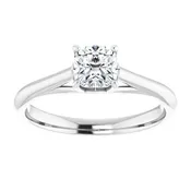 #122047 252 14K White 5 mm Cushion Solitaire Engagement Ring – Includes all Diamonds