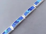 Lovely Lapis &amp;amp; Opal Inlay Link Bracelet