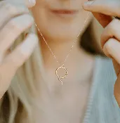 14k Gold Snake Necklace on Delicate Gold Chain