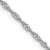 10K White Gold 1.3mm Singapore Chain - 18"