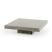 43 Grauer Beton-Couchtisch Modern Square – 12 H x 43 B x 43 T