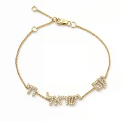 Am Yisrael Chai Hebrew Diamond Bracelet