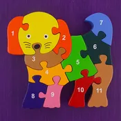 123 Wooden Puzzle Puppy Dog