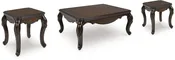 3 PC COFFEE AND END TABLE SET