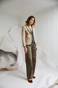 Olive Suminagashi Hand Painted Blazer