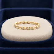 10K Yellow Gold 0.20 CTW Natural Diamond Marquise Motif Band – Size 7