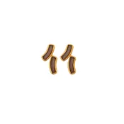 Arc Double Post Earrings - Dark Purple