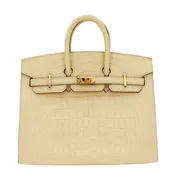 Hermès 20cm Birkin Sellier Vanilla Matte Alligator Gold Hardware