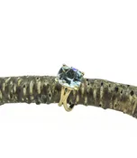 Aqua Double Split Twig Ring