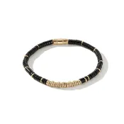 14K Gold & Black Onyx Heishi Beaded Bracelet