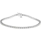 14K White Gold 2 CTW Natural Diamond Line 7 1/4" Bracelet