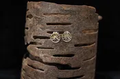 Silver &amp; Gold Plated Mountain Sunrise Post Earrings