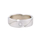 10K White Gold Twist flush Set Diamond Band