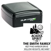 Acadia Coastal Charm Personalized Monogram Rubber Stamp and Slim Pre-Inked Option