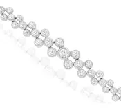 14k white gold 3 row bezel tapered diamond bracelet 7"