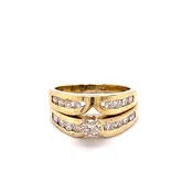 0.72ct Natural Diamond Round Brilliant Vintage Engagement Ring Set 14K