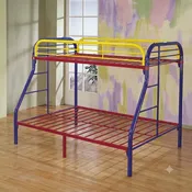 2″ Tube Rainbow Twin/Full Bunk Bed