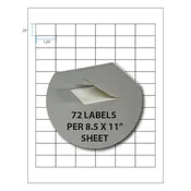 1.25 x .75" Square Sheet Labels – 72/Sheet (8.5" x 11")